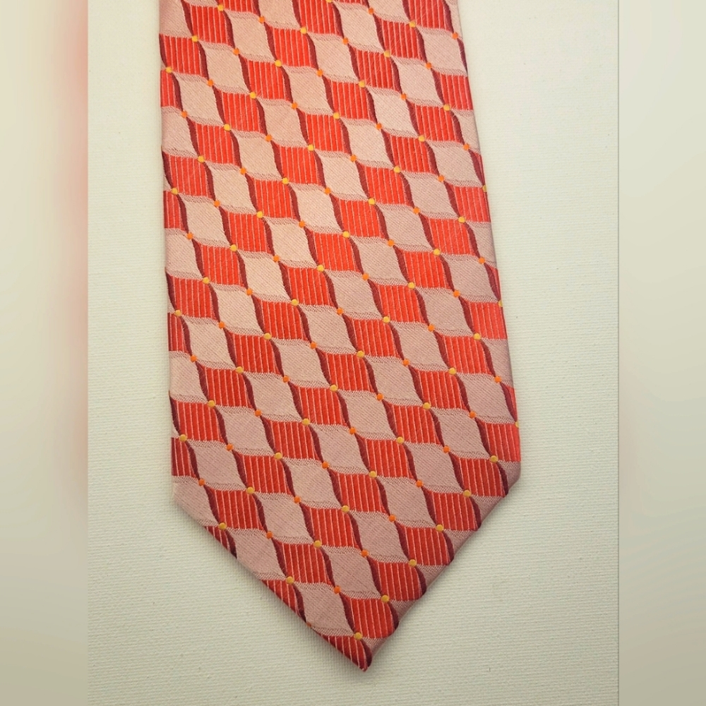 Knotacess Royal Line Men's Silk Tie Red White 59" x 4"